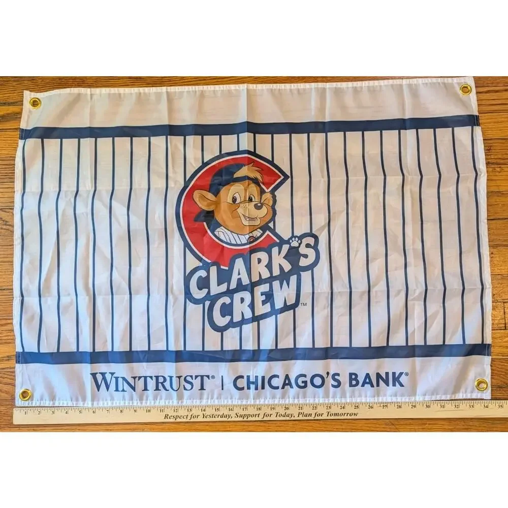 Chicago Cubs Clark the Bear Flag Banner 35” X 24”